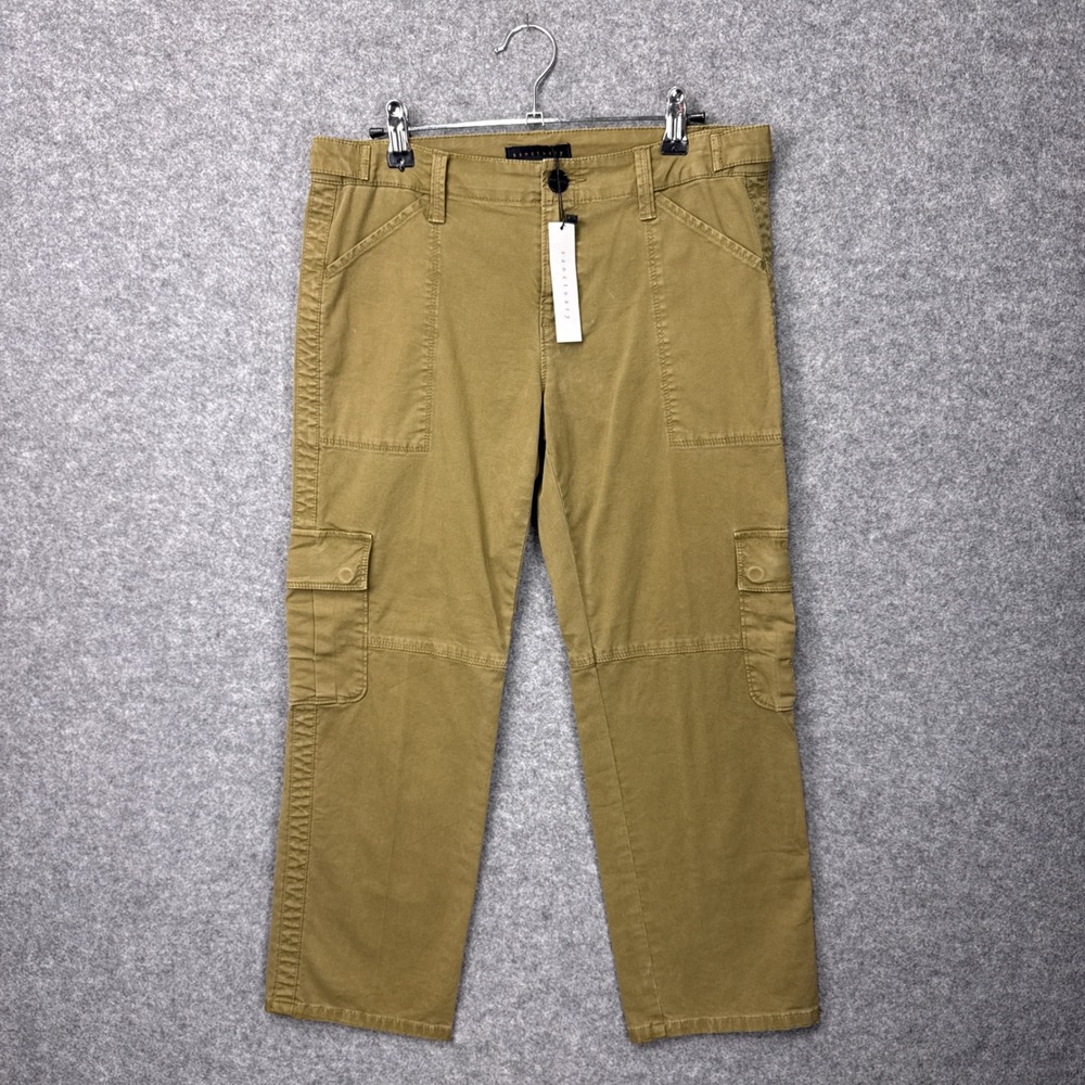 Sanctuary Women Olive Khaki Cargo Utility Pants Size 27 Straight Leg NWT